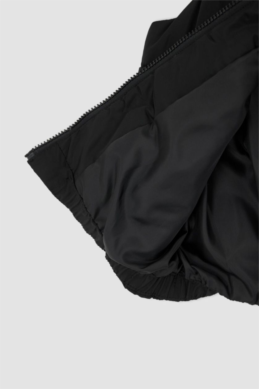 FILLES Noir Gilet Coupe Régulière À capuche Fille