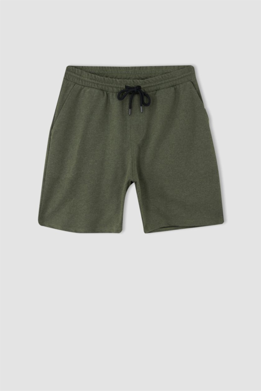 HOMME Kaki Clair Tissu Sweat Fin Short En Tricot