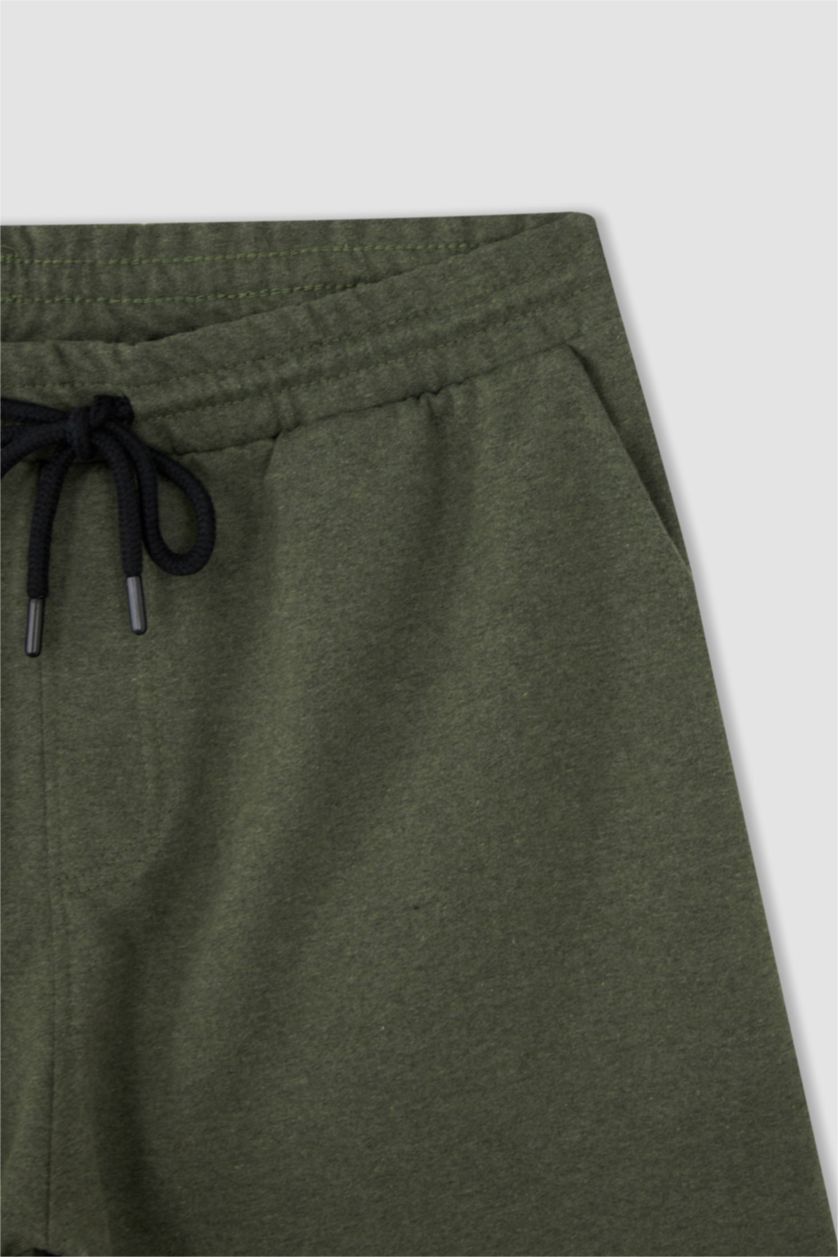 HOMME Kaki Clair Tissu Sweat Fin Short En Tricot