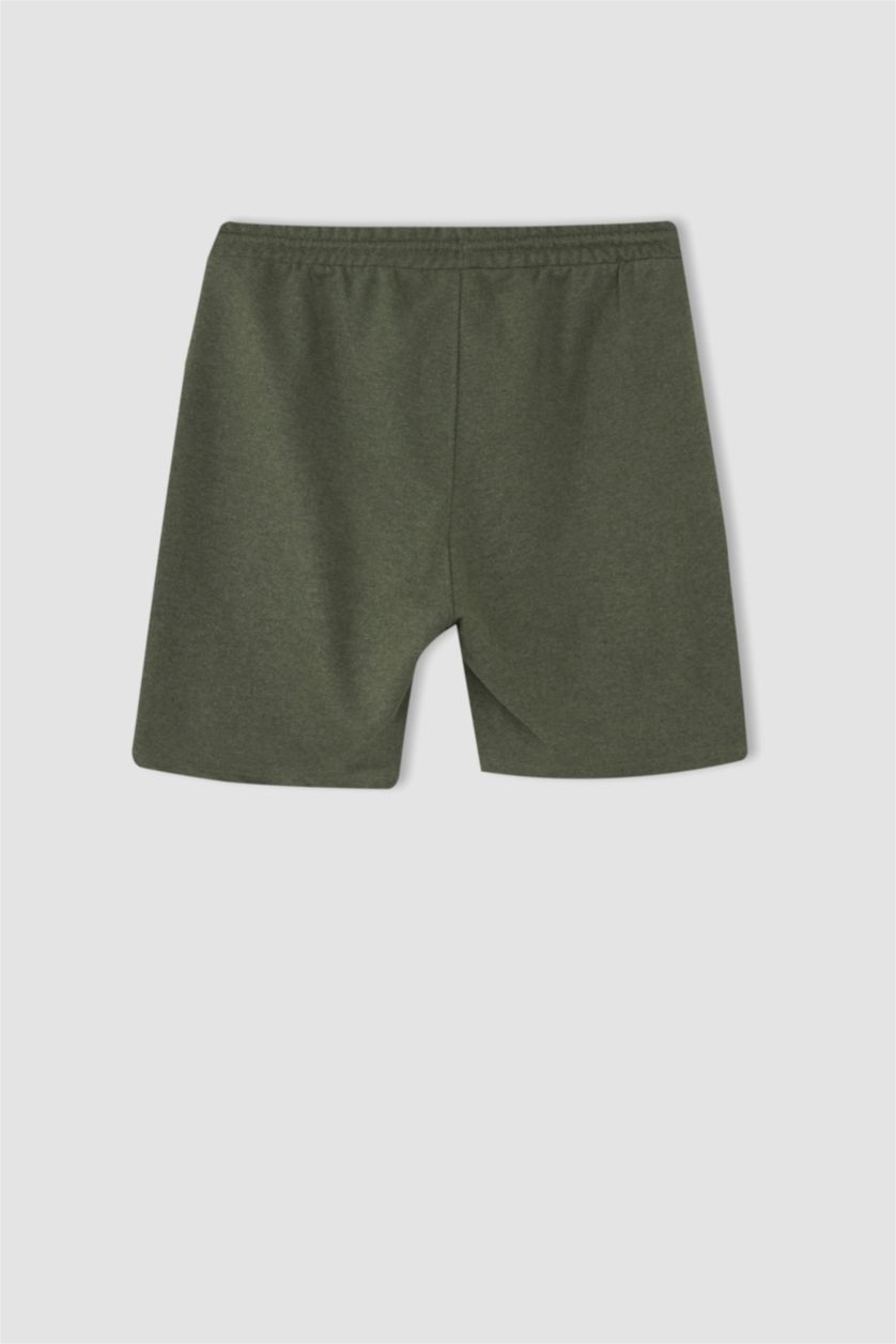 HOMME Kaki Clair Tissu Sweat Fin Short En Tricot