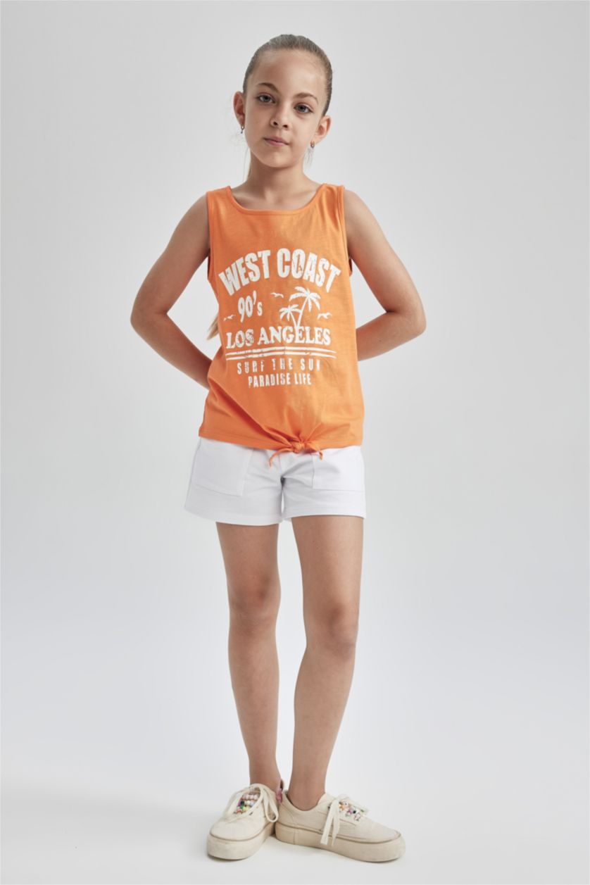 FILLES Orange Clair Débardeur Coupe Régulière