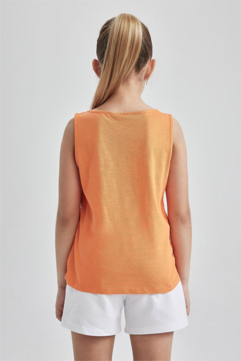 FILLES Orange Clair Débardeur Coupe Régulière