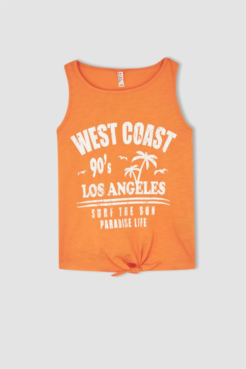 FILLES Orange Clair Débardeur Coupe Régulière