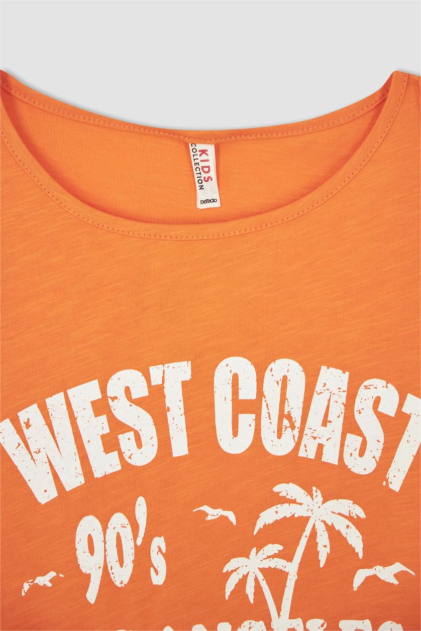 FILLES Orange Clair Débardeur Coupe Régulière
