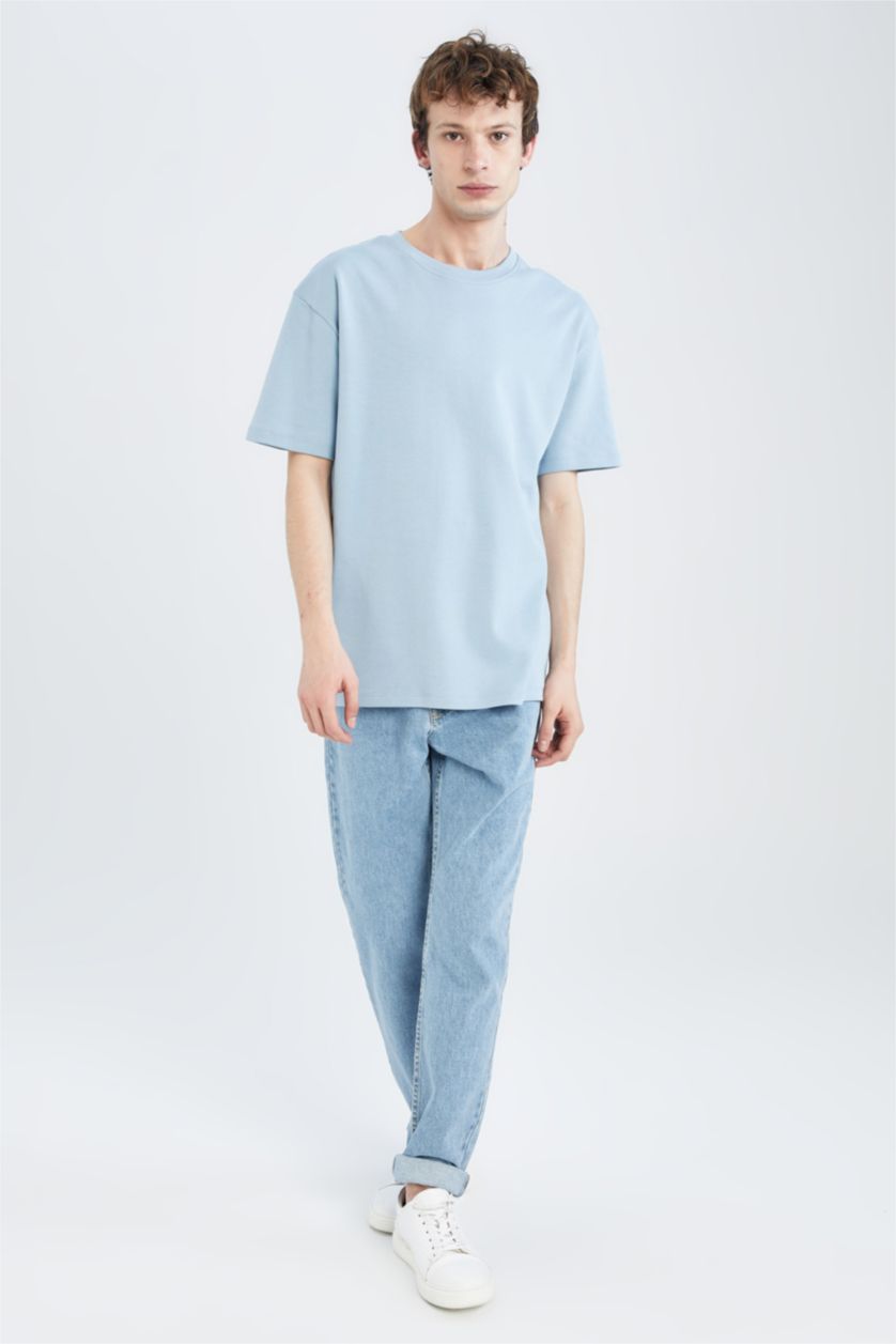 HOMME Bleu T-shirt à manches courtes Coupe boxy