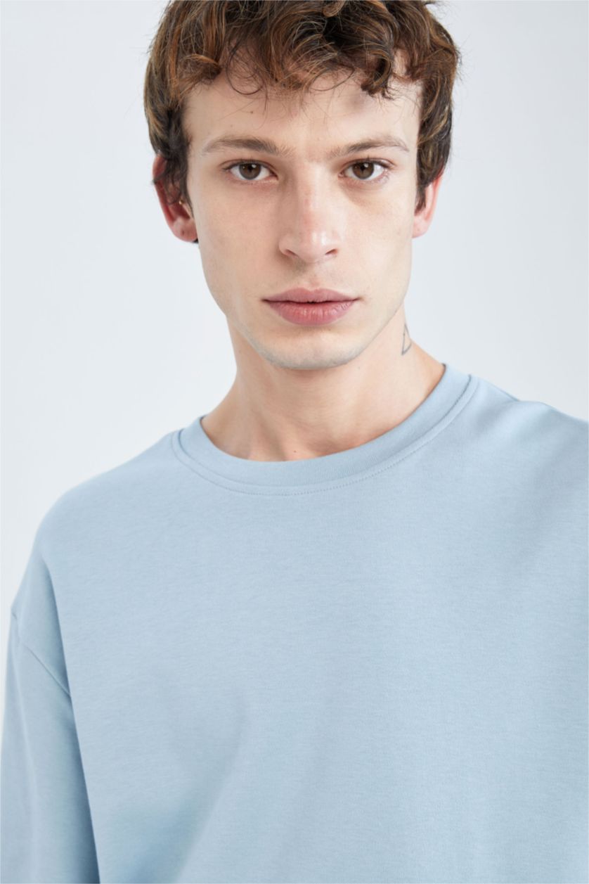 HOMME Bleu T-shirt à manches courtes Coupe boxy