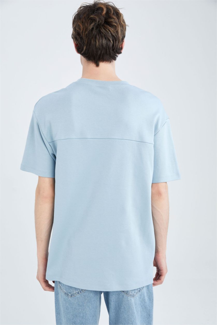 HOMME Bleu T-shirt à manches courtes Coupe boxy