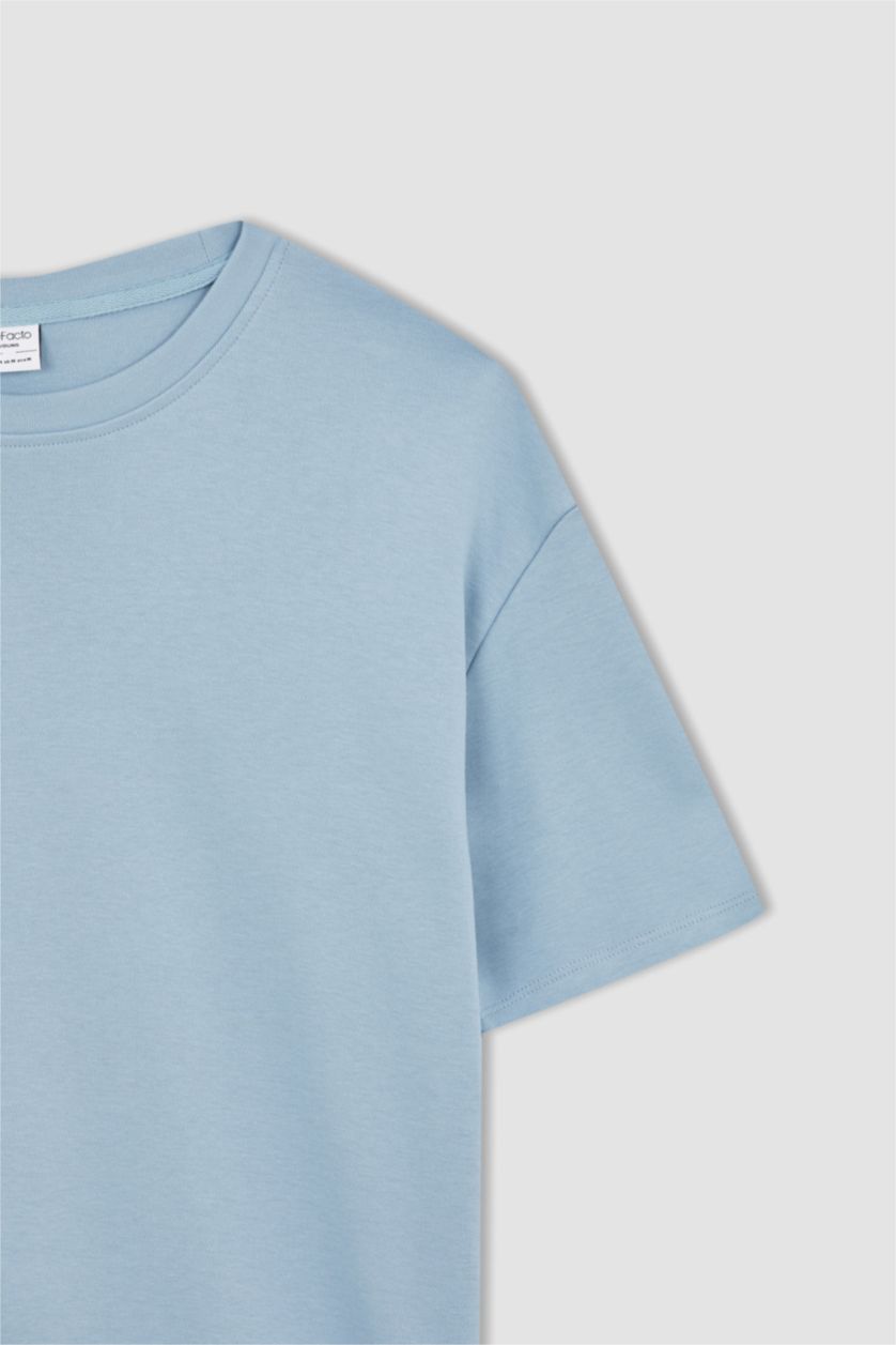 HOMME Bleu T-shirt à manches courtes Coupe boxy