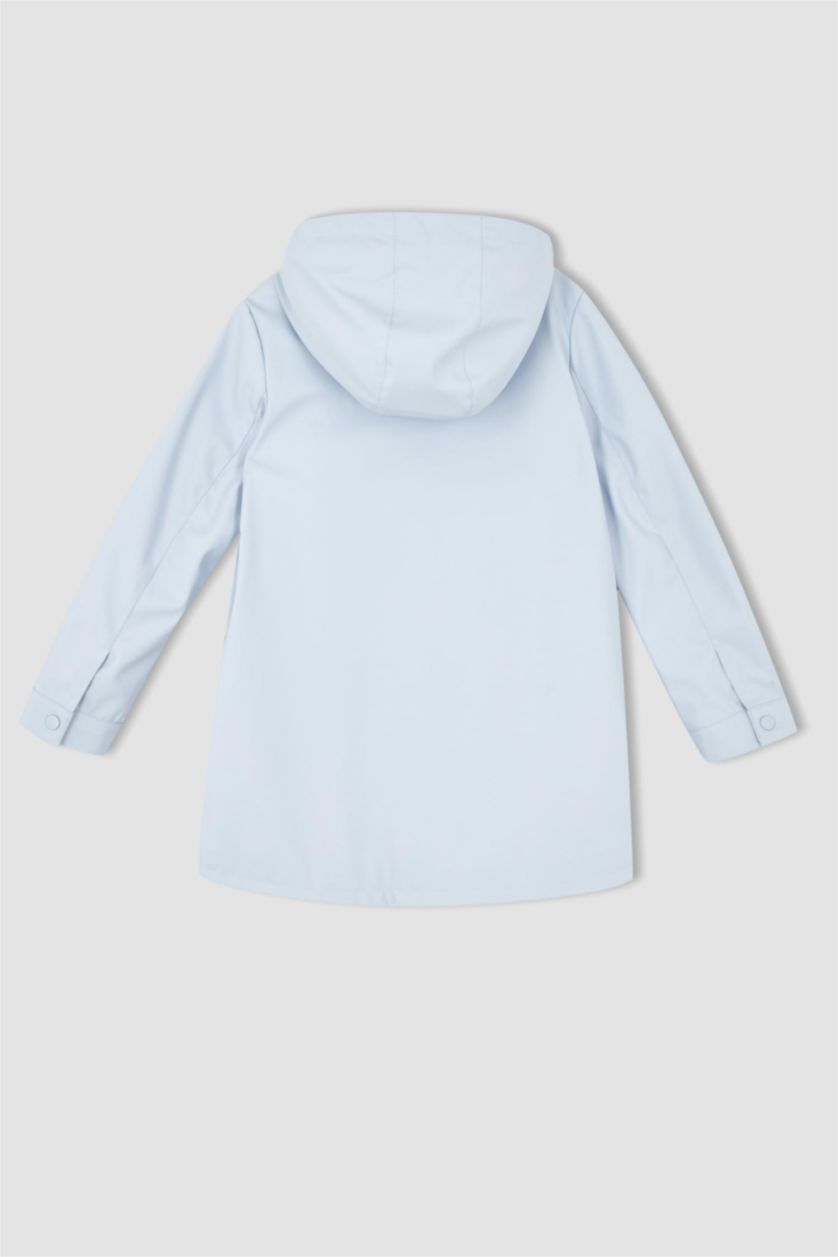 Girls & Teens Light Blue Girl Hooded Plush Raincoat