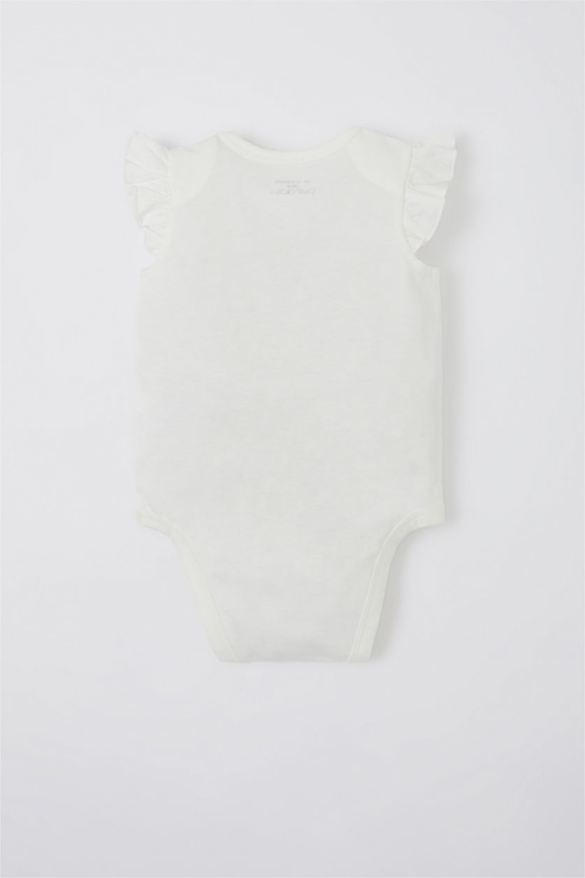 BABY GIRL Ecru Baby Girl Patterned Newborn 2 Piece Pajama Set