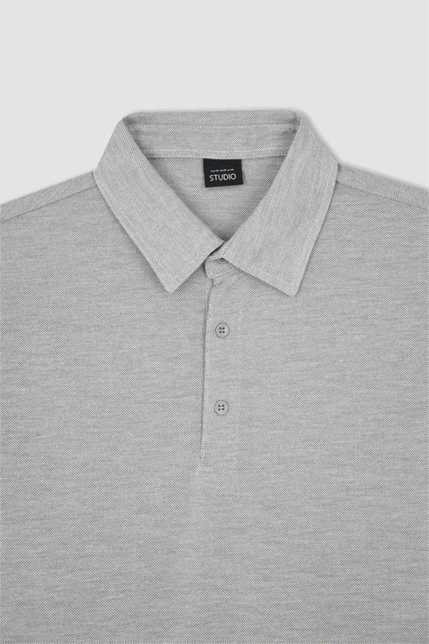 رجال رمادي Slim Fit Short Sleeve Polo T-Shirt