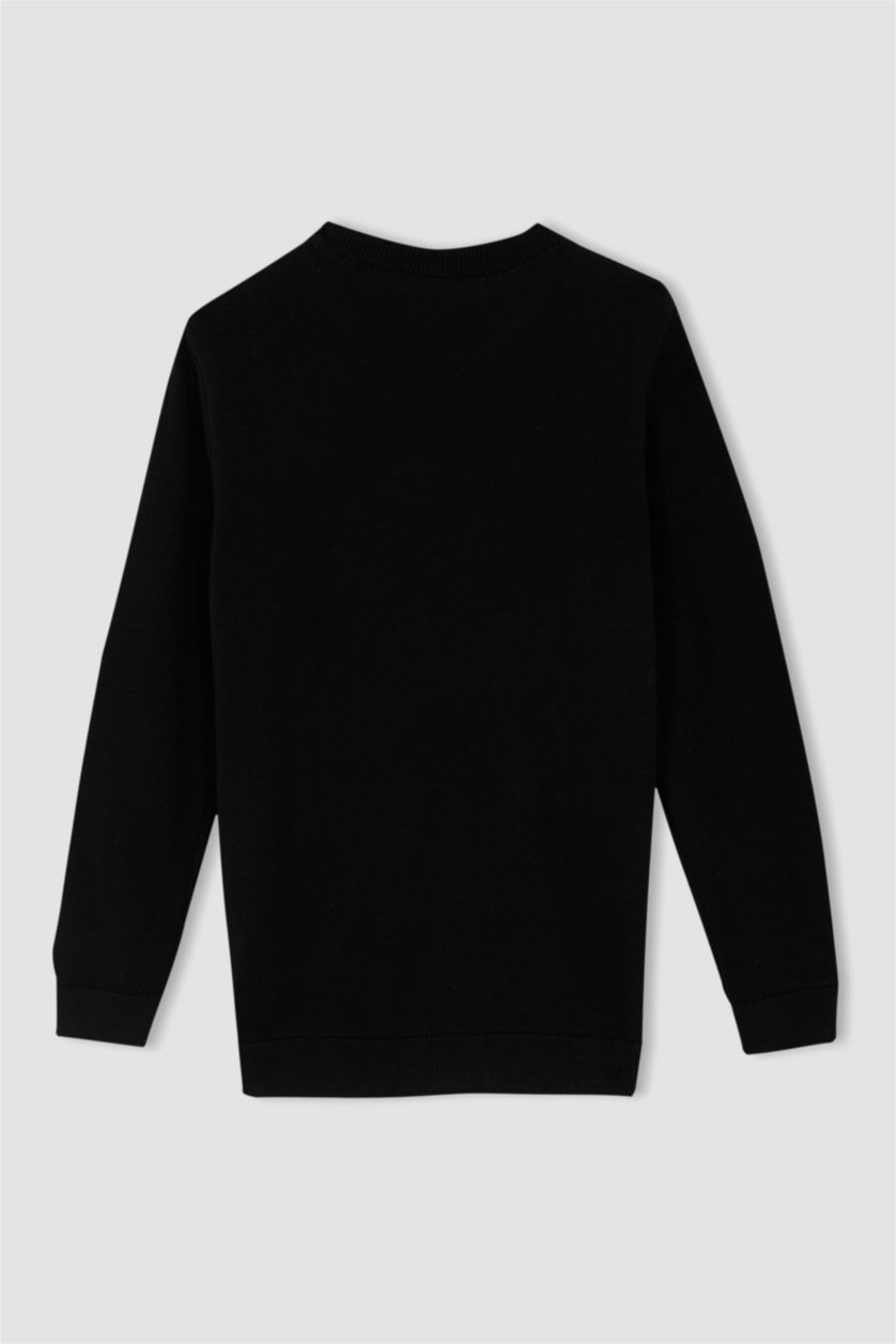 Мальчики и подростки Черный Свитер приталенного кроя для мальчиков, Школьная коллекция