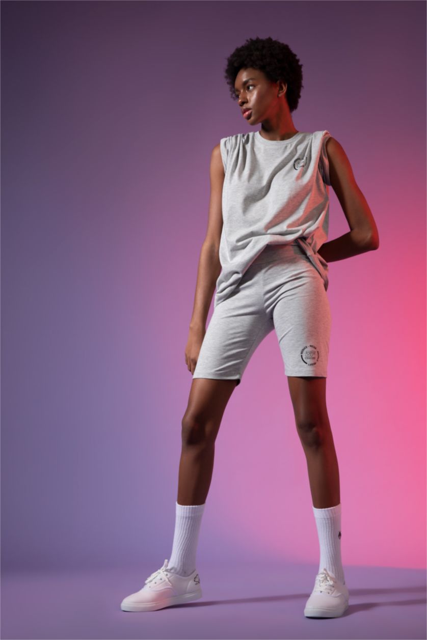 FEMME Gris Clair Legging de motard à imprimé durable et coupe extra slim de DeFacto Fit