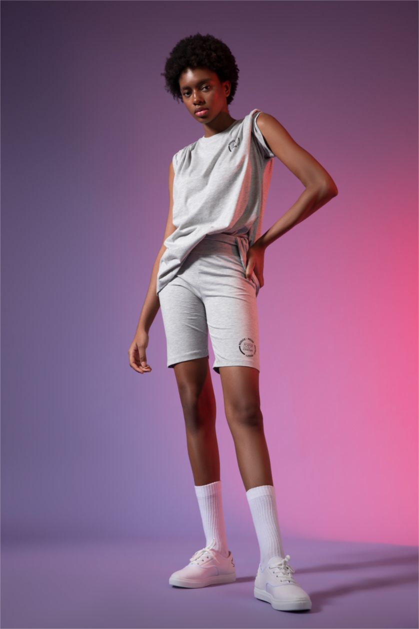 FEMME Gris Clair Legging de motard à imprimé durable et coupe extra slim de DeFacto Fit