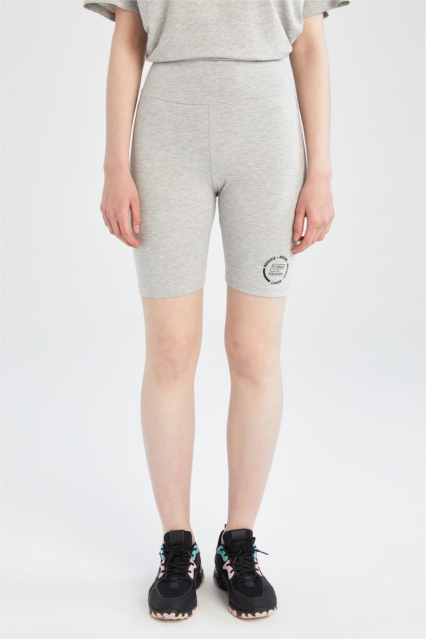 FEMME Gris Clair Legging de motard à imprimé durable et coupe extra slim de DeFacto Fit