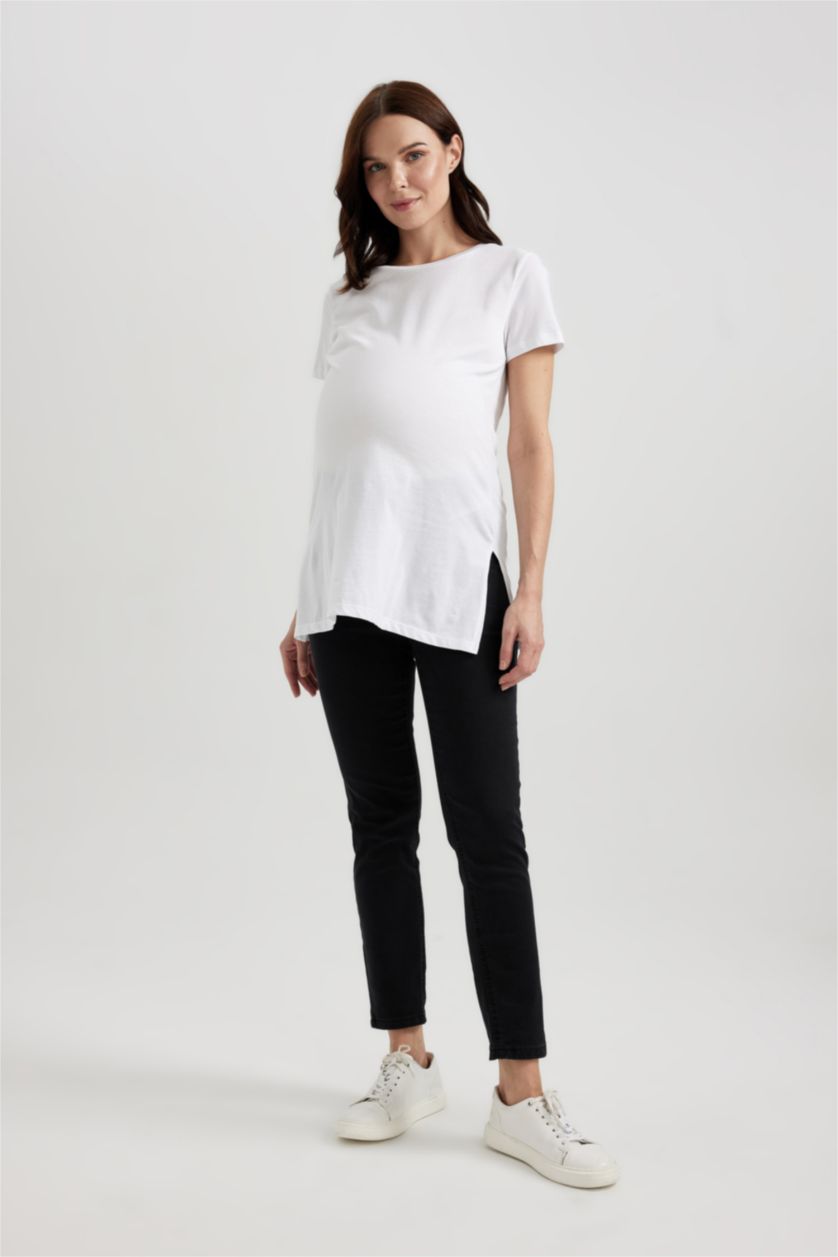 Kadın Siyah Regular Fit Bisiklet Yaka Kısa Kollu 2'li Basic Tişört