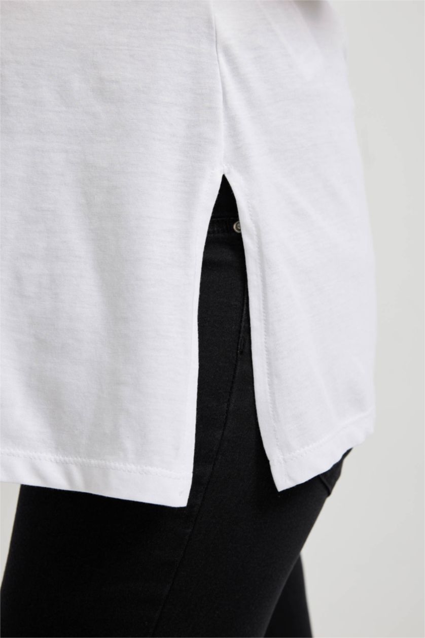 Kadın Siyah Regular Fit Bisiklet Yaka Kısa Kollu 2'li Basic Tişört