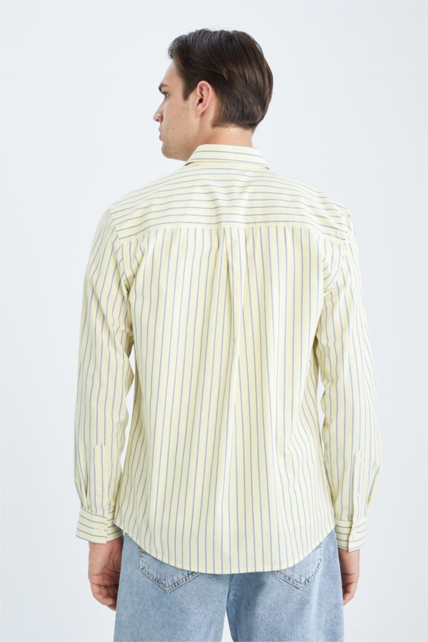 MAN Light Green Regular Fit Poplin Long Sleeve Shirt