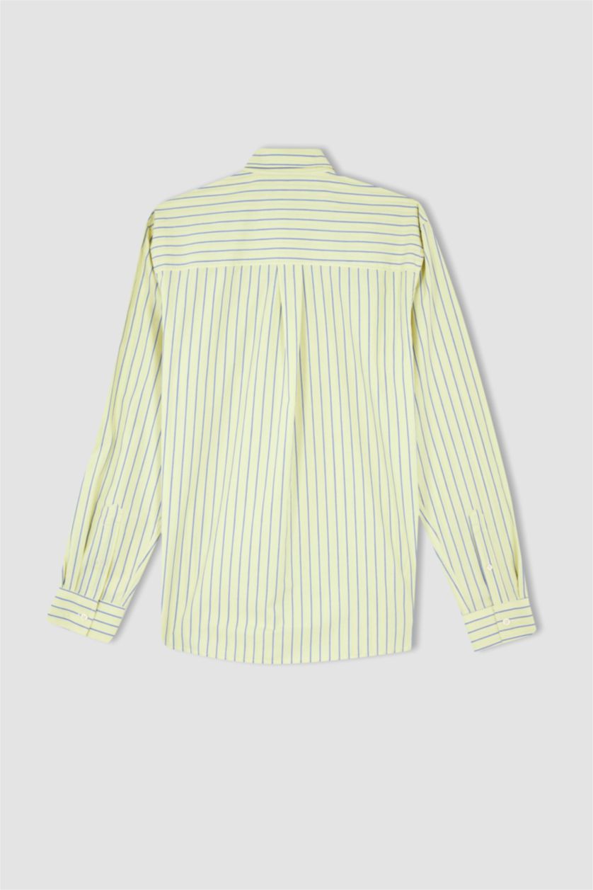 MAN Light Green Regular Fit Poplin Long Sleeve Shirt