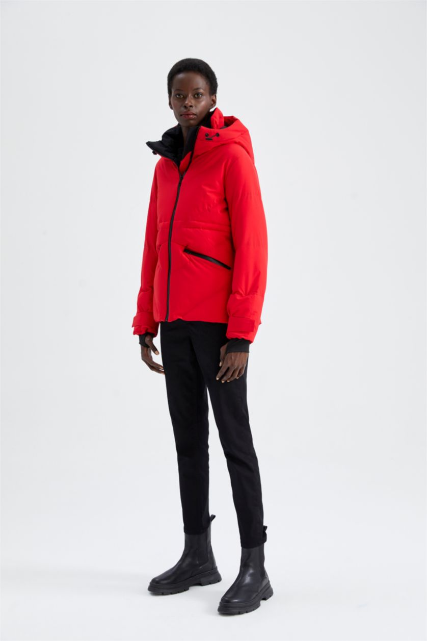 WOMAN Red Thermal Waterproof Relax Fit Basic Ski Jacket