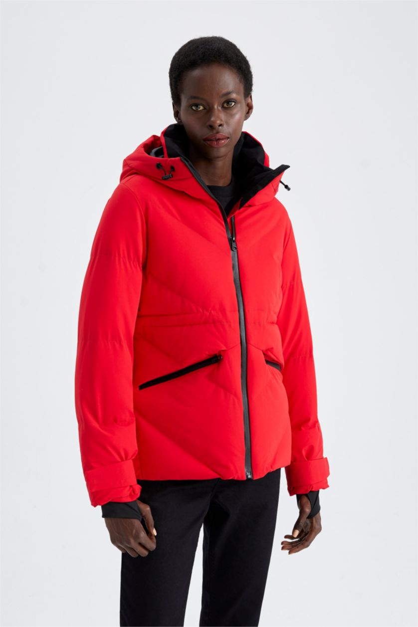 WOMAN Red Thermal Waterproof Relax Fit Basic Ski Jacket