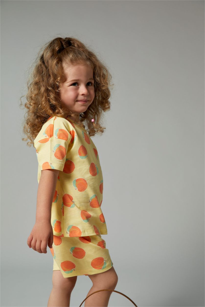 BÉBÉ FILLE Jaune Clair Bébé Fille Col Ras Du Cou Manche Courte 2S Ensemble En Tricot