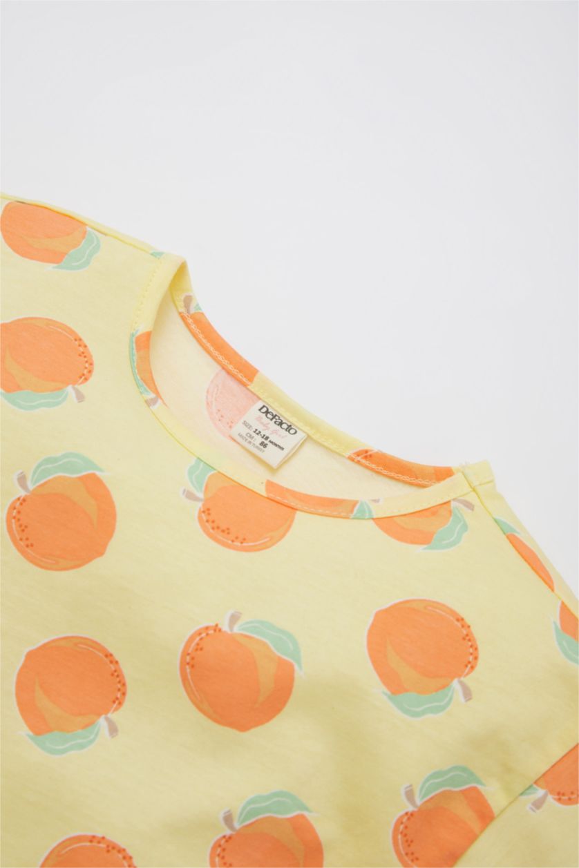 BÉBÉ FILLE Jaune Clair Bébé Fille Col Ras Du Cou Manche Courte 2S Ensemble En Tricot