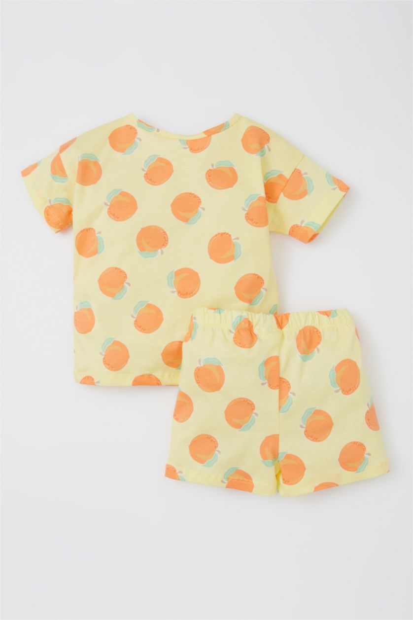 BÉBÉ FILLE Jaune Clair Bébé Fille Col Ras Du Cou Manche Courte 2S Ensemble En Tricot