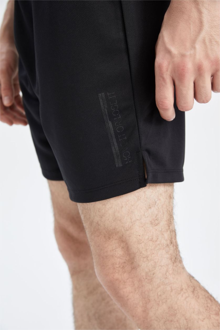 Erkek Siyah Slım Fıt Şort