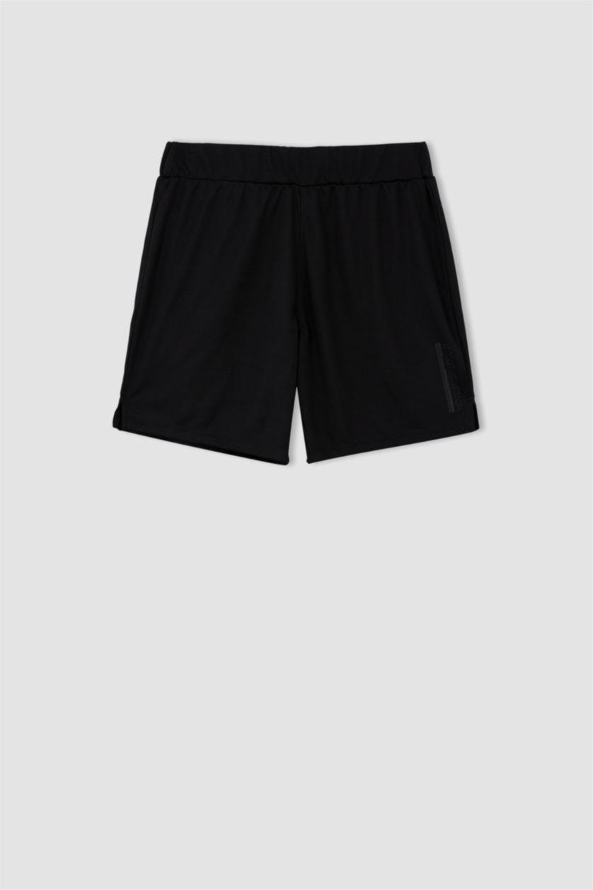 Erkek Siyah Slım Fıt Şort