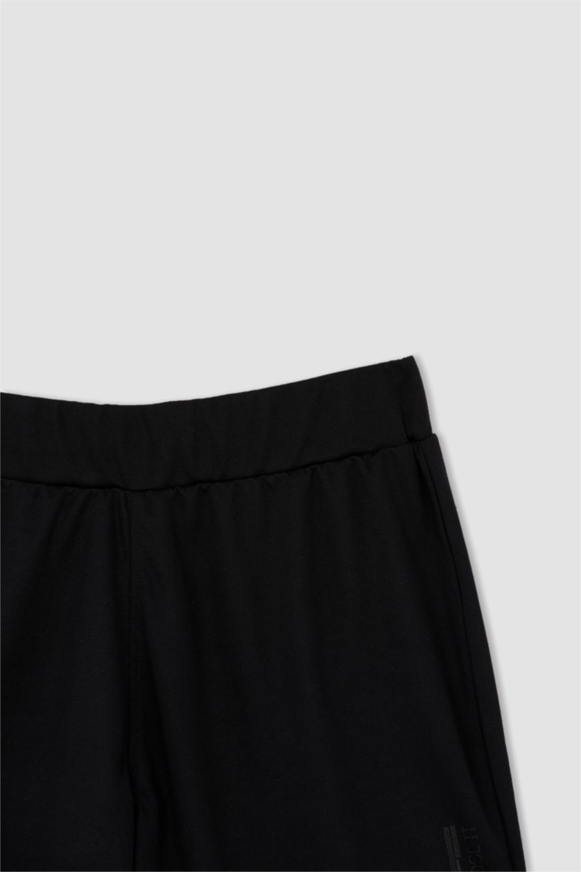 Erkek Siyah Slım Fıt Şort