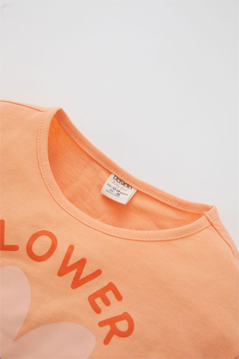 BÉBÉ FILLE Orange Ensemble En Tricot Col Ras Du Cou Ballerine Manche Courte 2 BéBé Fille