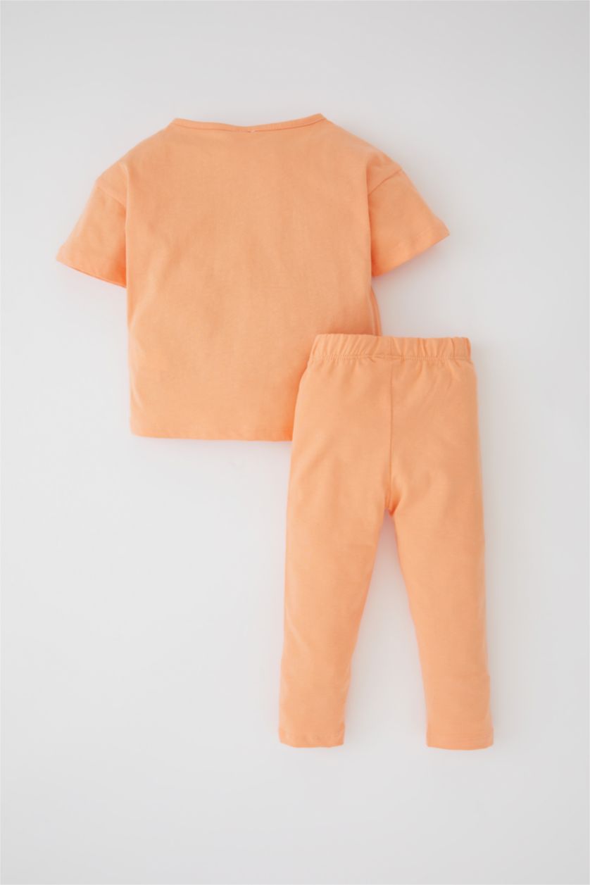 BÉBÉ FILLE Orange Ensemble En Tricot Col Ras Du Cou Ballerine Manche Courte 2 BéBé Fille