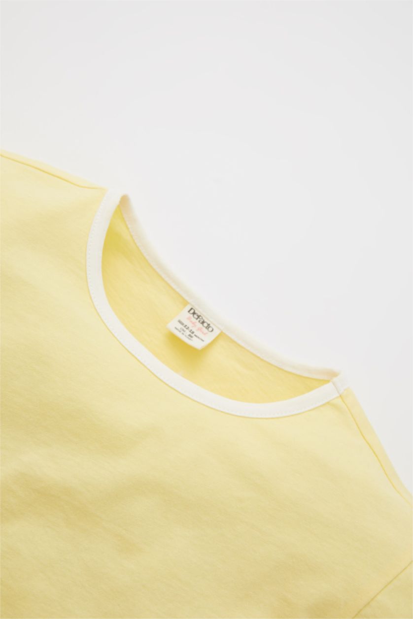 BABY GIRL Yellow Baby Girl Basic Short Sleeve T-Shirt Shorts 2-Pack Set