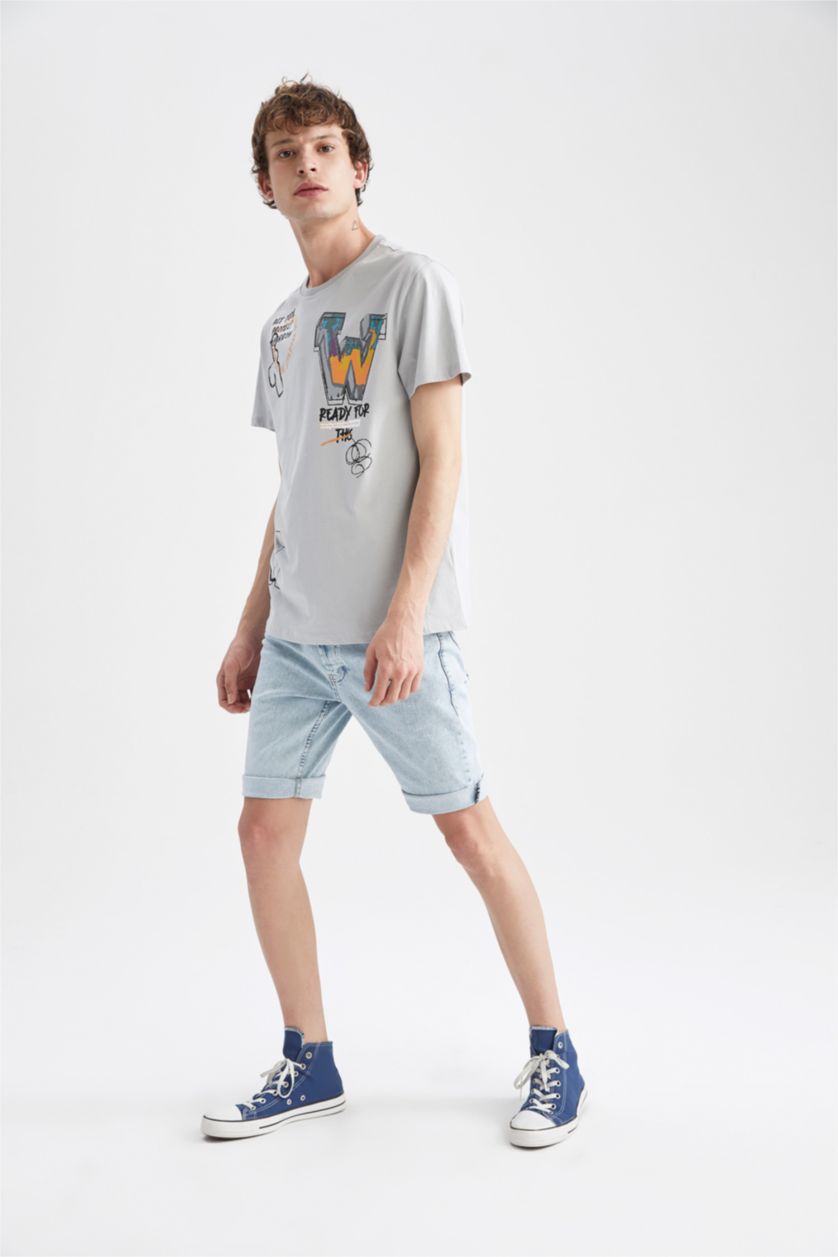 MAN Light Grey Regular Fit Short Sleeve T-Shirt
