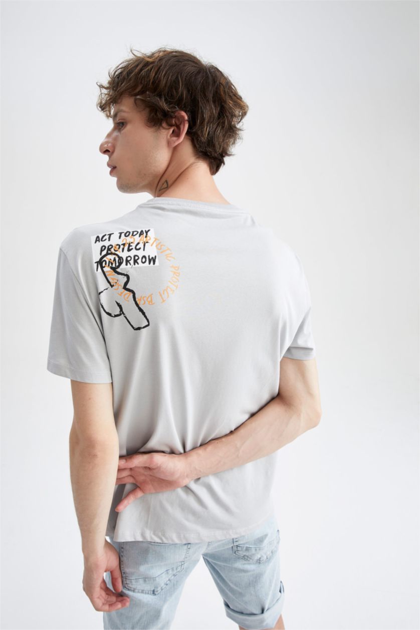 MAN Light Grey Regular Fit Short Sleeve T-Shirt