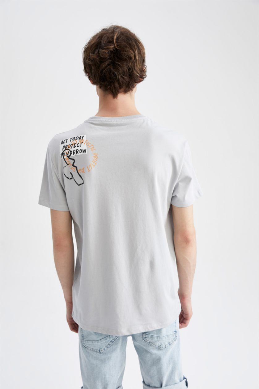 MAN Light Grey Regular Fit Short Sleeve T-Shirt
