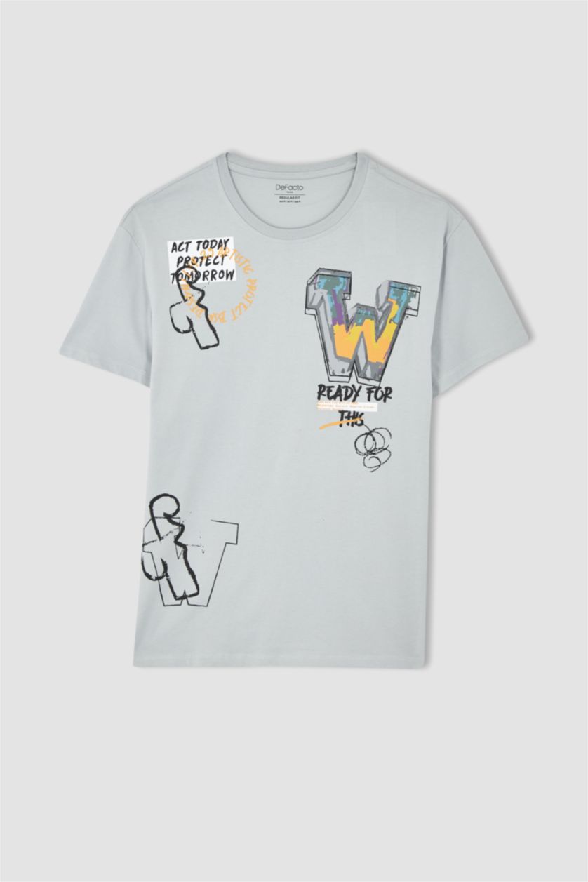 MAN Light Grey Regular Fit Short Sleeve T-Shirt