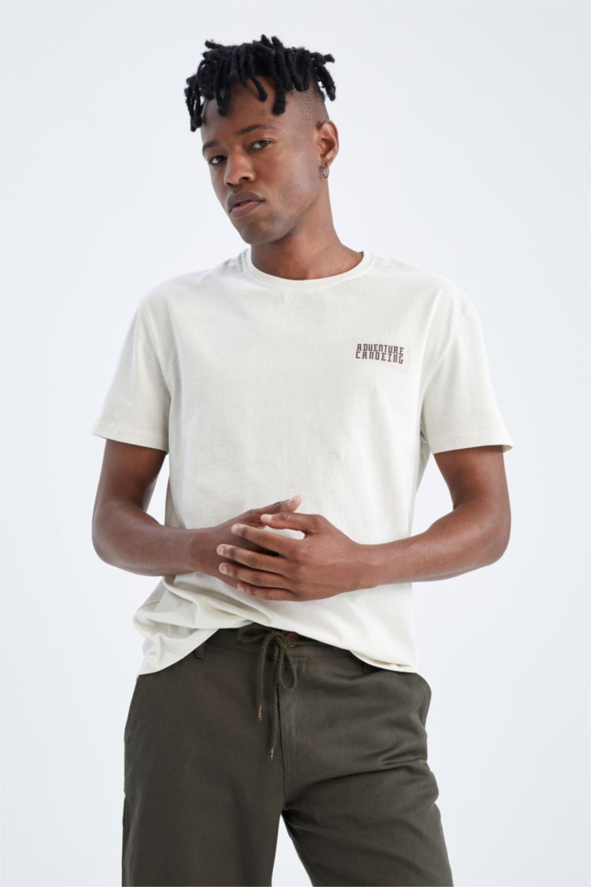 Erkek Taş Regular Fıt Kısa Kollu Tişört