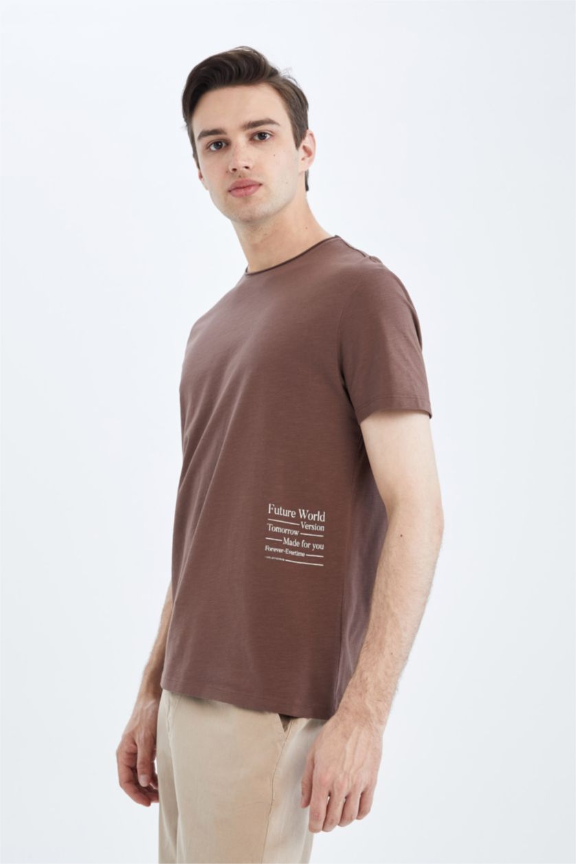 MAN Brown Regular Fit Short Sleeve T-Shirt