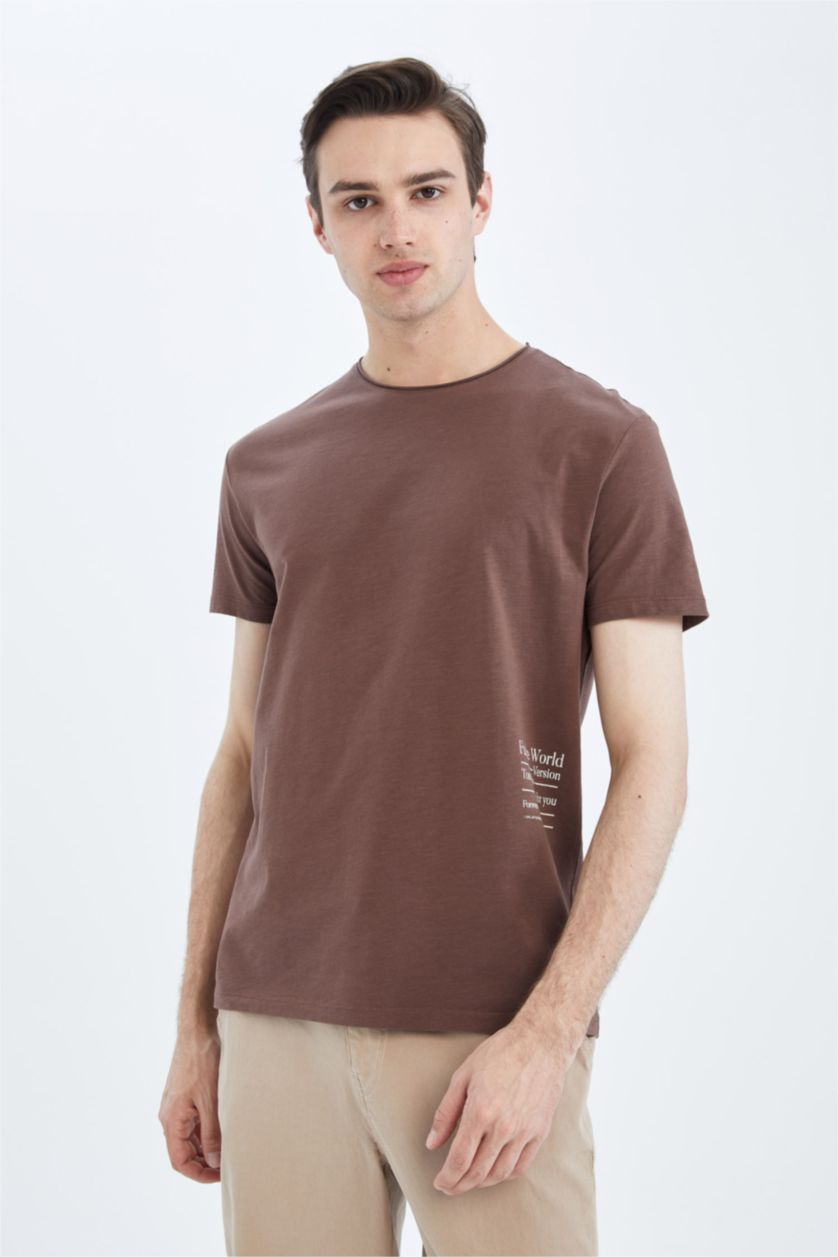 MAN Brown Regular Fit Short Sleeve T-Shirt