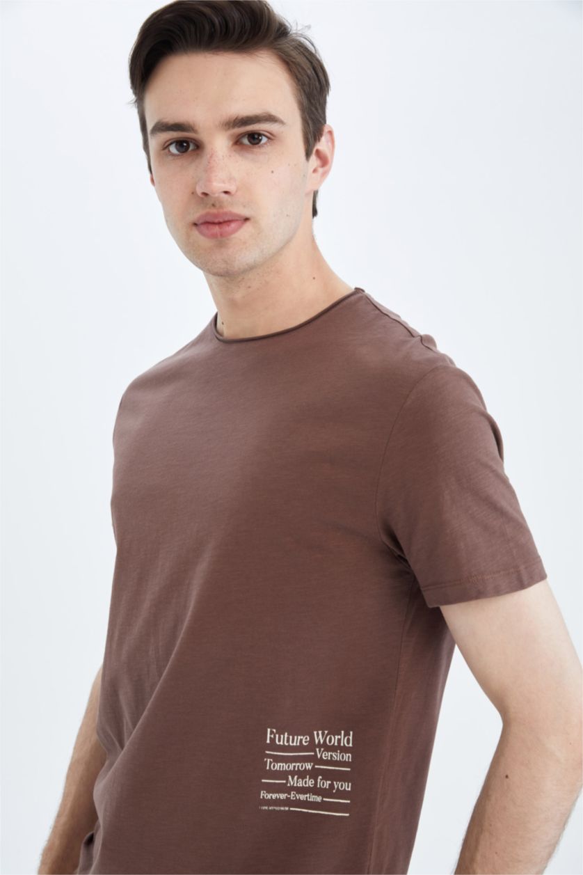 MAN Brown Regular Fit Short Sleeve T-Shirt