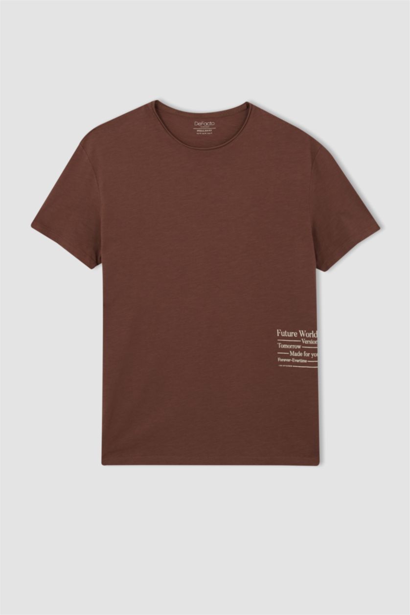 MAN Brown Regular Fit Short Sleeve T-Shirt
