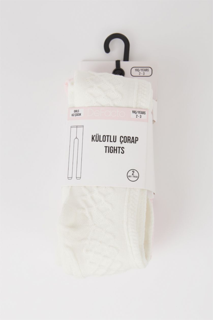 BABY GIRL MIXED Baby Girl 2 Pack Cotton Tights