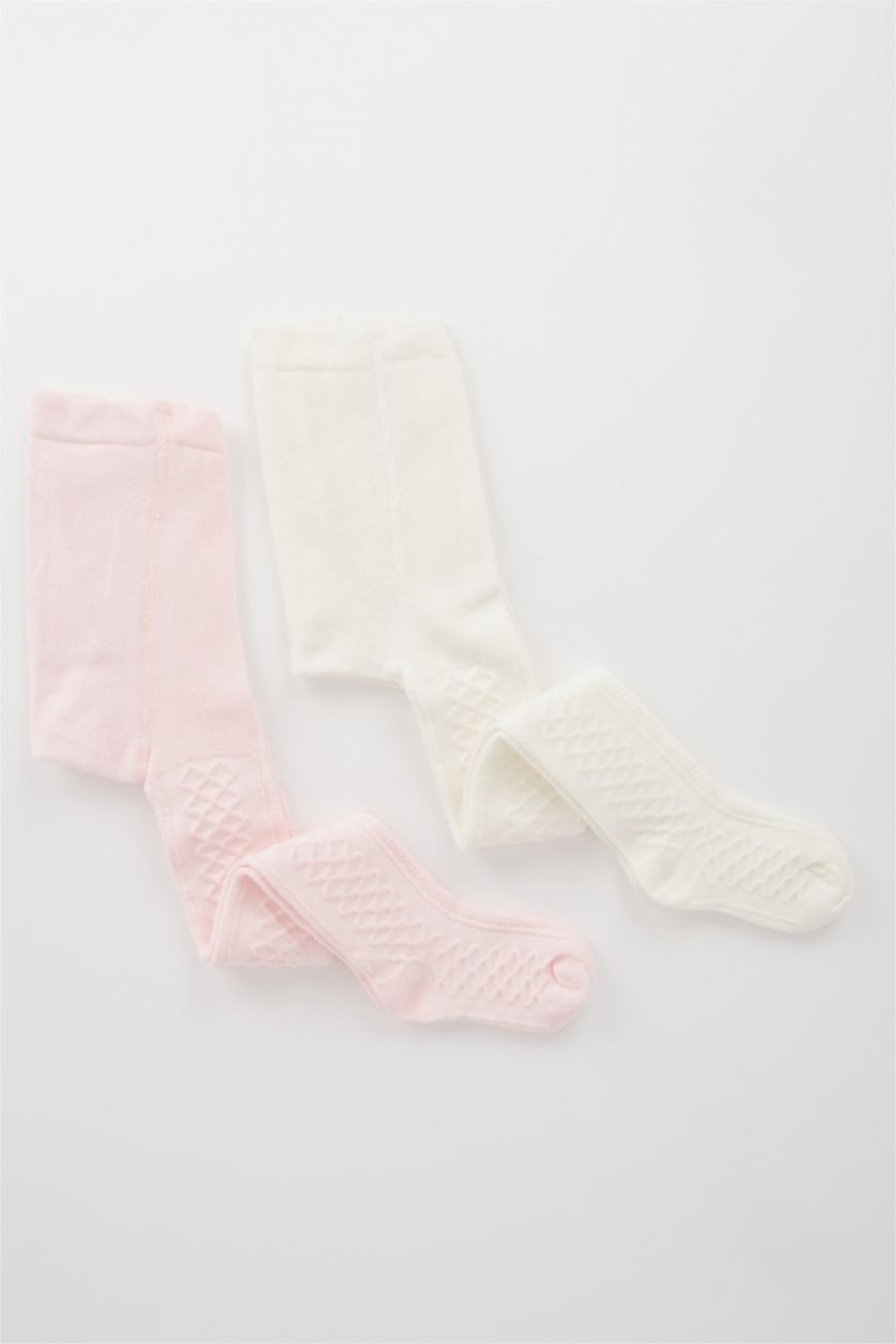 BABY GIRL MIXED Baby Girl 2 Pack Cotton Tights
