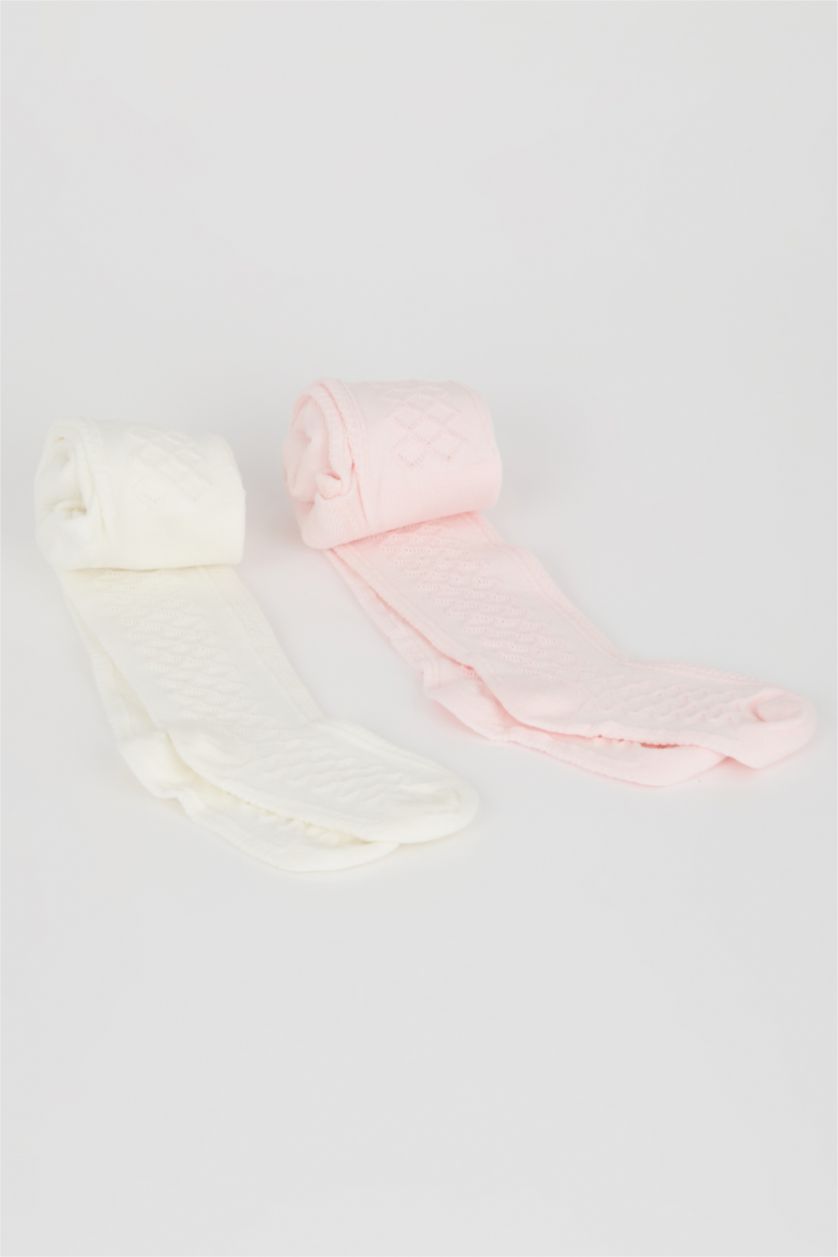 BABY GIRL MIXED Baby Girl 2 Pack Cotton Tights