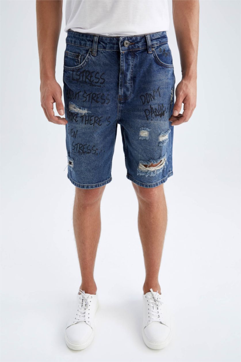 MAN Dark Blue Slim Fit Bermuda