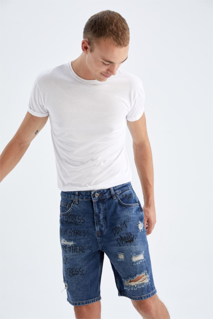 MAN Dark Blue Slim Fit Bermuda