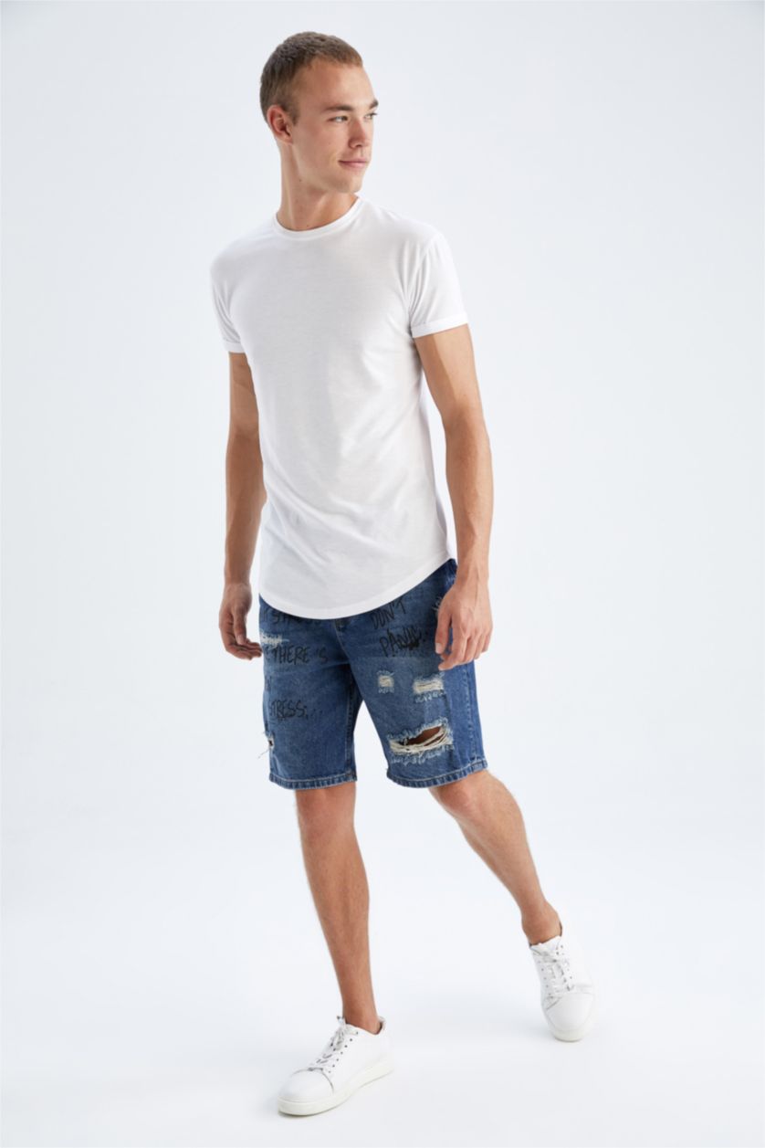 MAN Dark Blue Slim Fit Bermuda