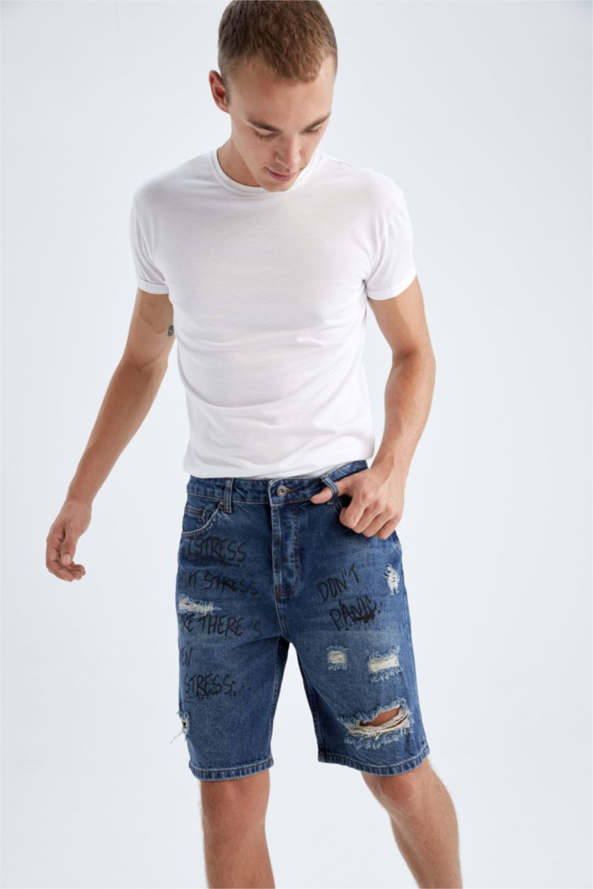 MAN Dark Blue Slim Fit Bermuda